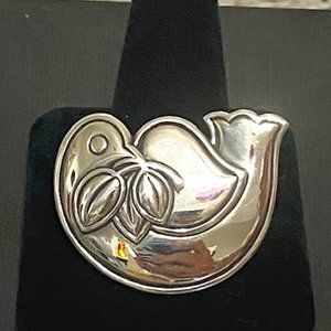 Vintage James Avery silver dove peace pin brooch